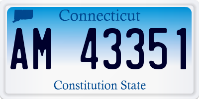 CT license plate AM43351