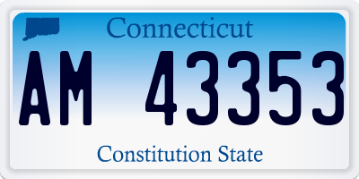 CT license plate AM43353