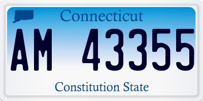 CT license plate AM43355