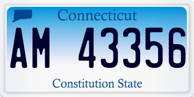 CT license plate AM43356