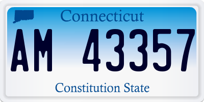 CT license plate AM43357