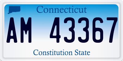 CT license plate AM43367