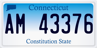 CT license plate AM43376