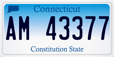 CT license plate AM43377