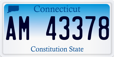 CT license plate AM43378
