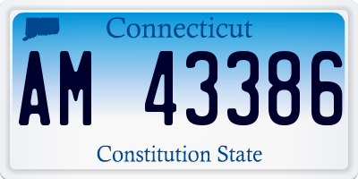 CT license plate AM43386