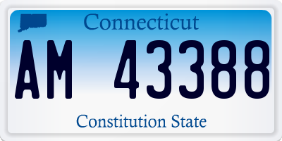CT license plate AM43388