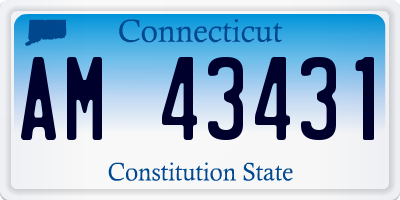 CT license plate AM43431