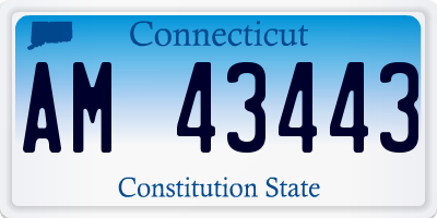CT license plate AM43443