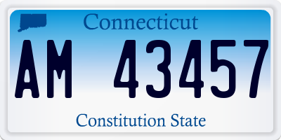 CT license plate AM43457