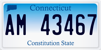 CT license plate AM43467