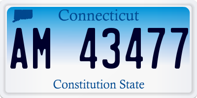 CT license plate AM43477