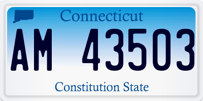 CT license plate AM43503