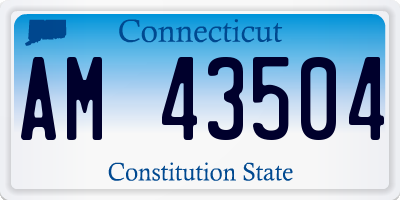 CT license plate AM43504