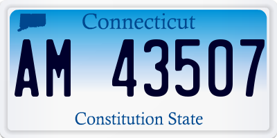 CT license plate AM43507