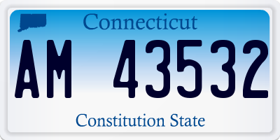 CT license plate AM43532