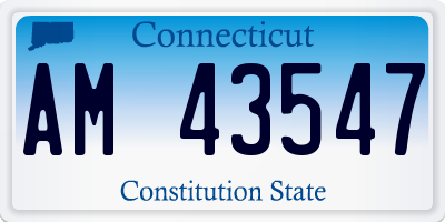 CT license plate AM43547