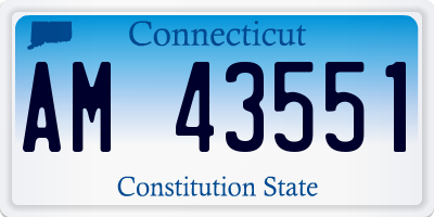 CT license plate AM43551