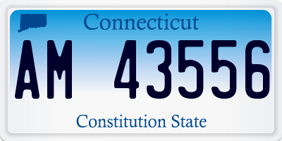 CT license plate AM43556