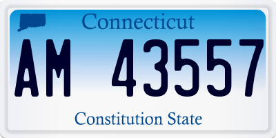 CT license plate AM43557