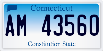 CT license plate AM43560