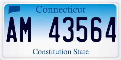 CT license plate AM43564