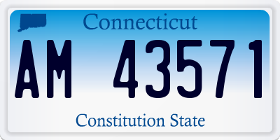 CT license plate AM43571