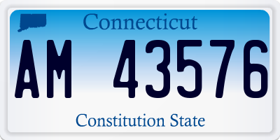 CT license plate AM43576
