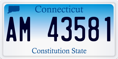 CT license plate AM43581