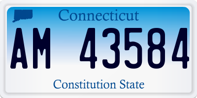 CT license plate AM43584