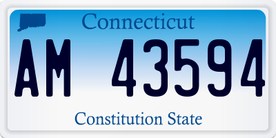 CT license plate AM43594