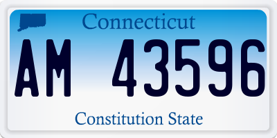 CT license plate AM43596
