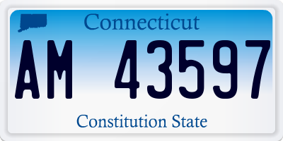 CT license plate AM43597