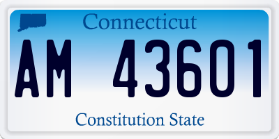 CT license plate AM43601