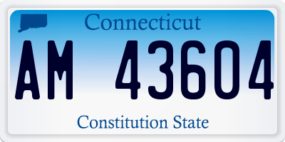 CT license plate AM43604