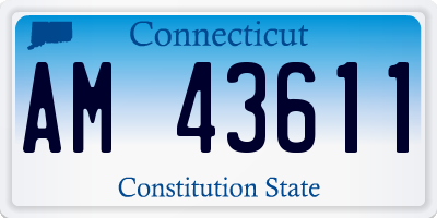 CT license plate AM43611