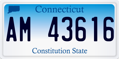 CT license plate AM43616
