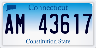 CT license plate AM43617