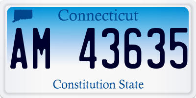 CT license plate AM43635