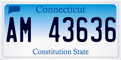 CT license plate AM43636