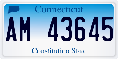 CT license plate AM43645