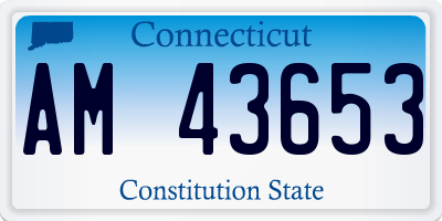 CT license plate AM43653