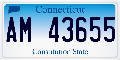 CT license plate AM43655