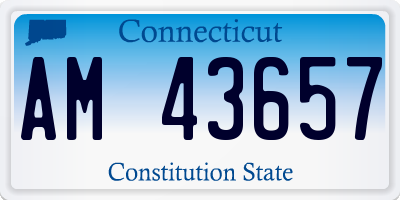 CT license plate AM43657