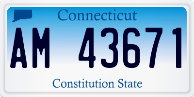 CT license plate AM43671