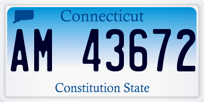 CT license plate AM43672