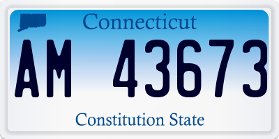 CT license plate AM43673