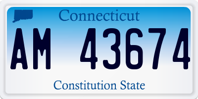 CT license plate AM43674