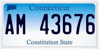 CT license plate AM43676