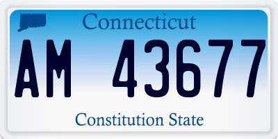 CT license plate AM43677